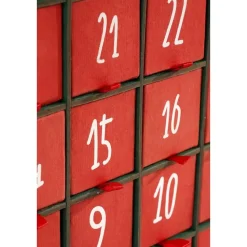 House of Seasons Adventskalender - L5 x B33 x H28 cm - Rood, Groen