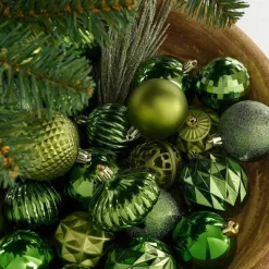 House of Seasons Kerstballen Set - 60 Stuks - Donkergroen