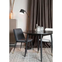 Housecraft Fabio Eettafel Rond Hout 100 cm Zwart