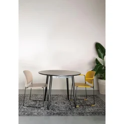 Housecraft Fabio Eettafel Rond Hout 100 cm Zwart