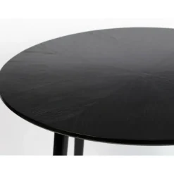 Housecraft Fabio Eettafel Rond Hout 120 cm Zwart