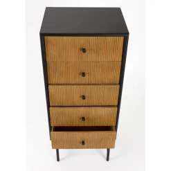 Housecraft Living Coztilla Kast/ Opbergkast Hoog Zwart/ Bruin