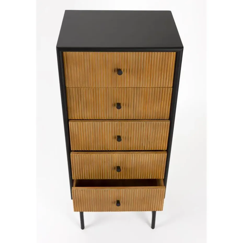 Housecraft Living Coztilla Kast/ Opbergkast Hoog Zwart/ Bruin