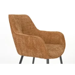 Housecraft Living Jez Eetkamerstoelen met armleuning Oranje - Set van 2