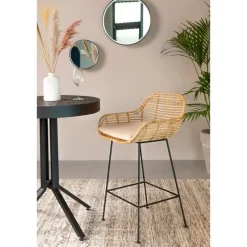 Housecraft Raj Spiegel/ Wandspiegel/ Badkamerspiegel Rond Metaal 60x60 cm Zwart