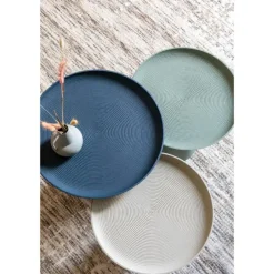 Housecraft Ringar Bijzettafel Rond Metaal 39,5x39,5 cm (L) Blauw