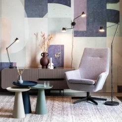 Housecraft Ringar Bijzettafel Rond Metaal 39,5x39,5 cm (L) Blauw