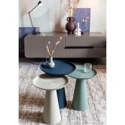 Housecraft Ringar Bijzettafel Rond Metaal 39,5x39,5 cm (L) Blauw