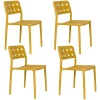 Housecraft Serra Tuinstoel/ Eetkamerstoelen Kunststof Geel - Set van 4