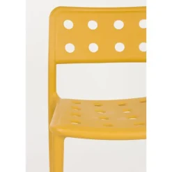 Housecraft Serra Tuinstoel/ Eetkamerstoelen Kunststof Geel - Set van 4