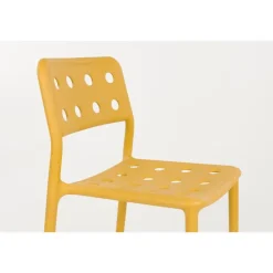 Housecraft Serra Tuinstoel/ Eetkamerstoelen Kunststof Geel - Set van 4