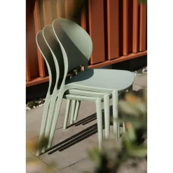 Housecraft Sjoerd Tuinstoelen/ Eetkamerstoelen Kunststof Groen - Set van 4