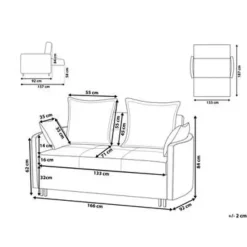 HOVIN - Slaapbank 2-zits - Lichtgrijs - Polyester