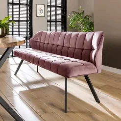 Hoyz - Eetkamerbank Raster - 180cm Breed - Roze