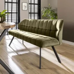 Hoyz - Eetkamerbank Raster - 180cm Breed - Groen