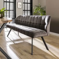 Hoyz - Eetkamerbank Raster - 180cm Breed - 3 Personen - Grijs