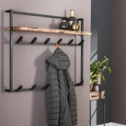 Hoyz - Kapstok Air Solid - 12 Haken - Massief Acaciahout - 100x30x80