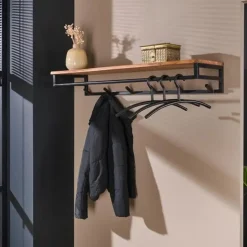 Hoyz - Kapstok Custom - 6 haken - Hoedenplank - Acaciahout