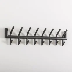 Hoyz - Kapstok Industrieel met 16 haken - Grijs - Wandkapstok 78cm breed