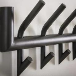 Hoyz - Kapstok Industrieel met 16 haken - Grijs - Wandkapstok 78cm breed