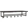 Hoyz - Kapstok Yucon - 6 Haken - Massief Acaciahout - Zwart - 100x30x27
