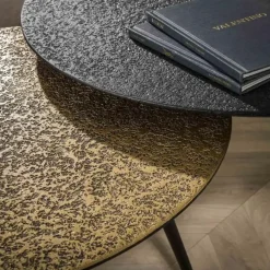 Hoyz - Salontafel Metallic - Rond - Grijs - Set van 2