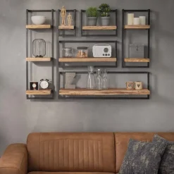 Hoyz - Wandplank Edge - 20cm - Acaciahout - Bruin