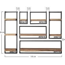 Hoyz - Wandplank Edge - 20cm - Acaciahout - Bruin