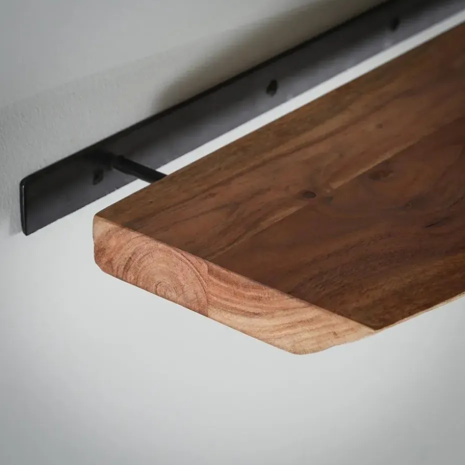Hoyz - Wandplank Edge - 90cm Breed - Acaciahout - Bruin