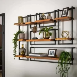 Hoyz - Wandplank Edge - 30cm - Acaciahout - Bruin