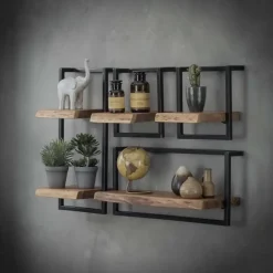 Hoyz - Wandplank Edge - 30cm - Acaciahout - Bruin