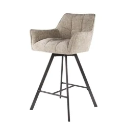 Hoyz Collection - Barstoel Raster Draaibaar - 2 Stuks - Rich Zandkleur