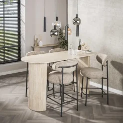 Hoyz Collection - Bartafel Romano Arch Plat Ovaal 180cm - Keramiek Travertin