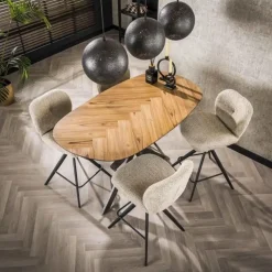 Hoyz Collection - Bartafel 140 Organisch - Gerecycled Teakhout Fineer