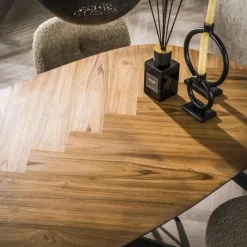 Hoyz Collection - Bartafel 140 Organisch - Gerecycled Teakhout Fineer