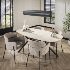 Hoyz Collection - Eetkamertafel 180 Ceramic - Ceramic Travertine