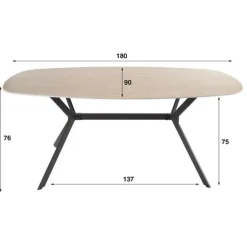 Hoyz Collection - Eetkamertafel 180 Ceramic - Ceramic Travertine