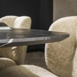 Hoyz Collection - Eetkamertafel 215 Deens Ovaal - 3D Melamine Slate Stone