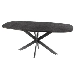 Hoyz Collection - Eettafel Metallic Deens Ovaal 180 Cm - Zwartbruin