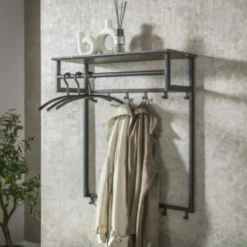 Hoyz Collection - Kapstok Roede 12 Haaks - 3D Zwart Grijs