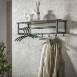 Hoyz Collection - Kapstok Roede 6 Haaks - 3D Zwart Grijs