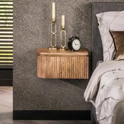 Hoyz Collection - Nachtkastje Wave L+R Afgerond - Massief Mango - Set van 2