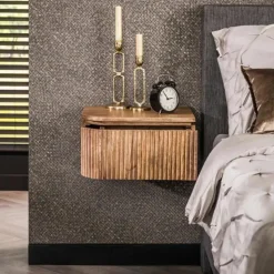 Hoyz Collection - Nachtkastje Wave L+R Afgerond - Massief Mango - Set van 2