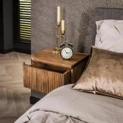 Hoyz Collection - Nachtkastje Wave L+R Afgerond - Massief Mango - Set van 2