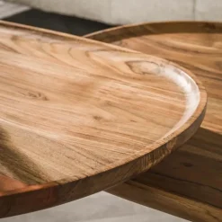 Hoyz Collection - Salontafel Spider - Massief Acacia Naturel - Set van 2