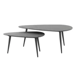 Hoyz Collection - Salontafel Niervormig Ceramic - Zwart - Set van 2