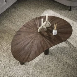 Hoyz Collection - Salontafel 110cm Niervormig Maya Teak - Teak Rust Brown
