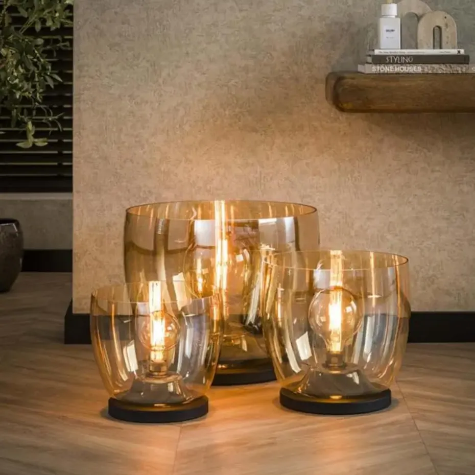 Hoyz Collection - Vloerlamp UP L - Amberkleurig Glas - Ø29