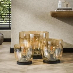Hoyz Collection - Vloerlamp UP L - Amberkleurig Glas - Ø29