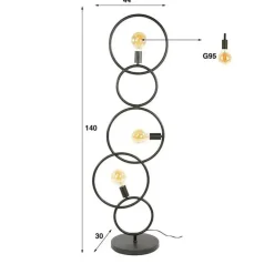 Hoyz Collection - Vloerlamp Loop 3-lichts - Artic Zwart